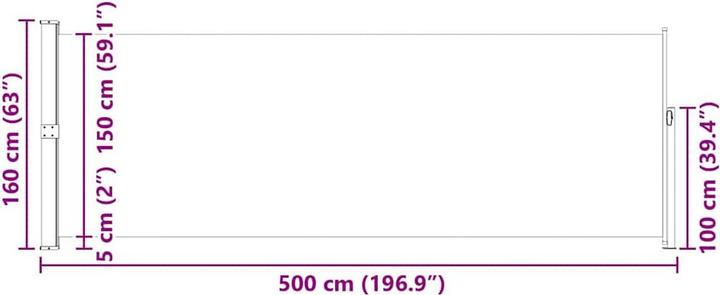 Produktbild vidaXL Balkon-Seitenmarkise (5 m)