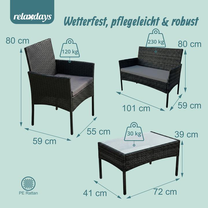 Productafbeelding Relaxdays 4-tlg. Gartenmöbel-Set