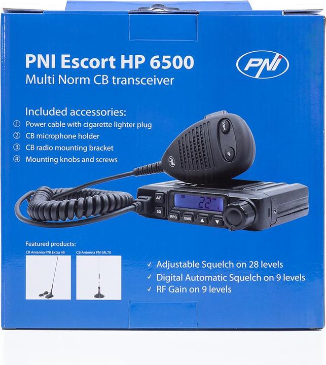 Image du produit PNI CB Escort HP 6500 ASQ Kit radio + Extra 48 Antenne CB (10 km)