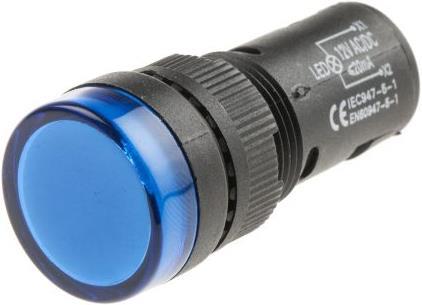 Produktbild RS PRO LED Indicator 16mm Blue 12Vac/dc