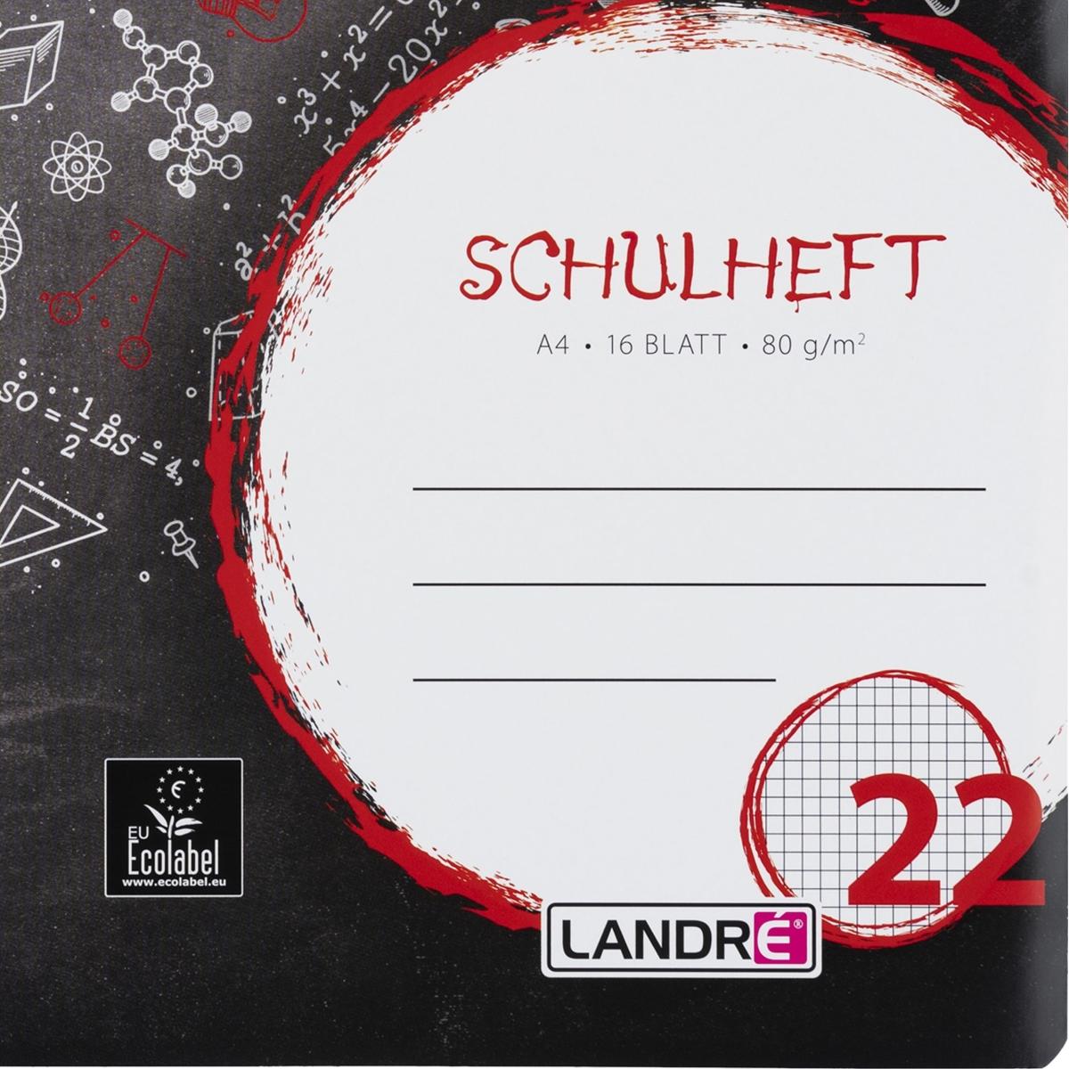 Thumbnail - Landré, Heft + Block, A4 2fach rückendrahtgeheftetes Schulheft (A4, Kariert)