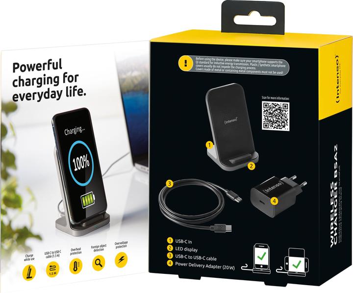 Actual product image Intenso Wireless Charger BSA2 Charger black (15 W)