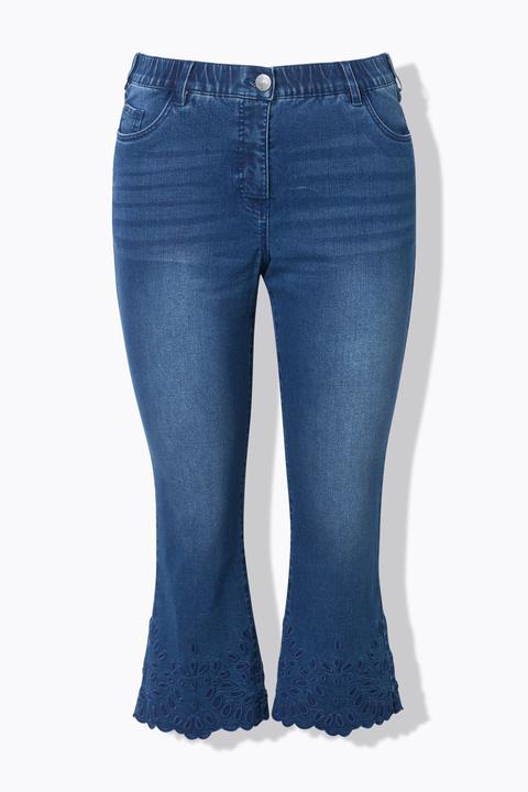 Actual product image Ulla Popken Cropped Flared Eyelet Jeans (62)