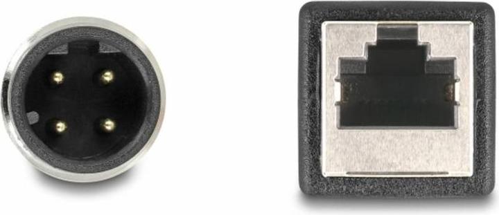 Actual product image Delock M12 adapter cable D-coded 4 pin plug to RJ45 socket 50 cm (S/FTP, CAT5e, 0.50 m)
