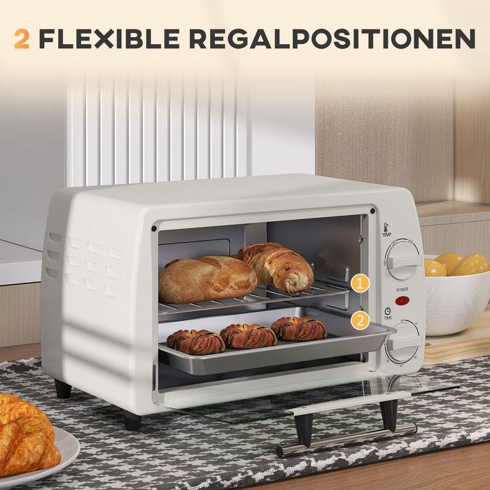Immagine prodotto Swisshandel24 Mini Backofen 10 L 750W Elektrobackofen mit Temperatur bis zu 230 ℃ Cremeweiss