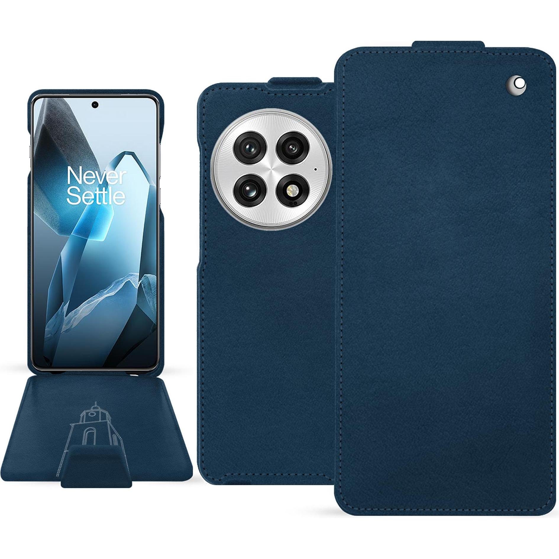 Noreve Lederschutzhülle vertikal (OnePlus 13), Smartphone Hülle, Blau