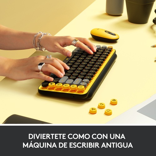 Produktbild Logitech POP Keys Wireless Mechanical Keyboard With Emoji Keys Tastatur RF Wireless + Bluetooth QWER (Eng. Int., Kabellos)