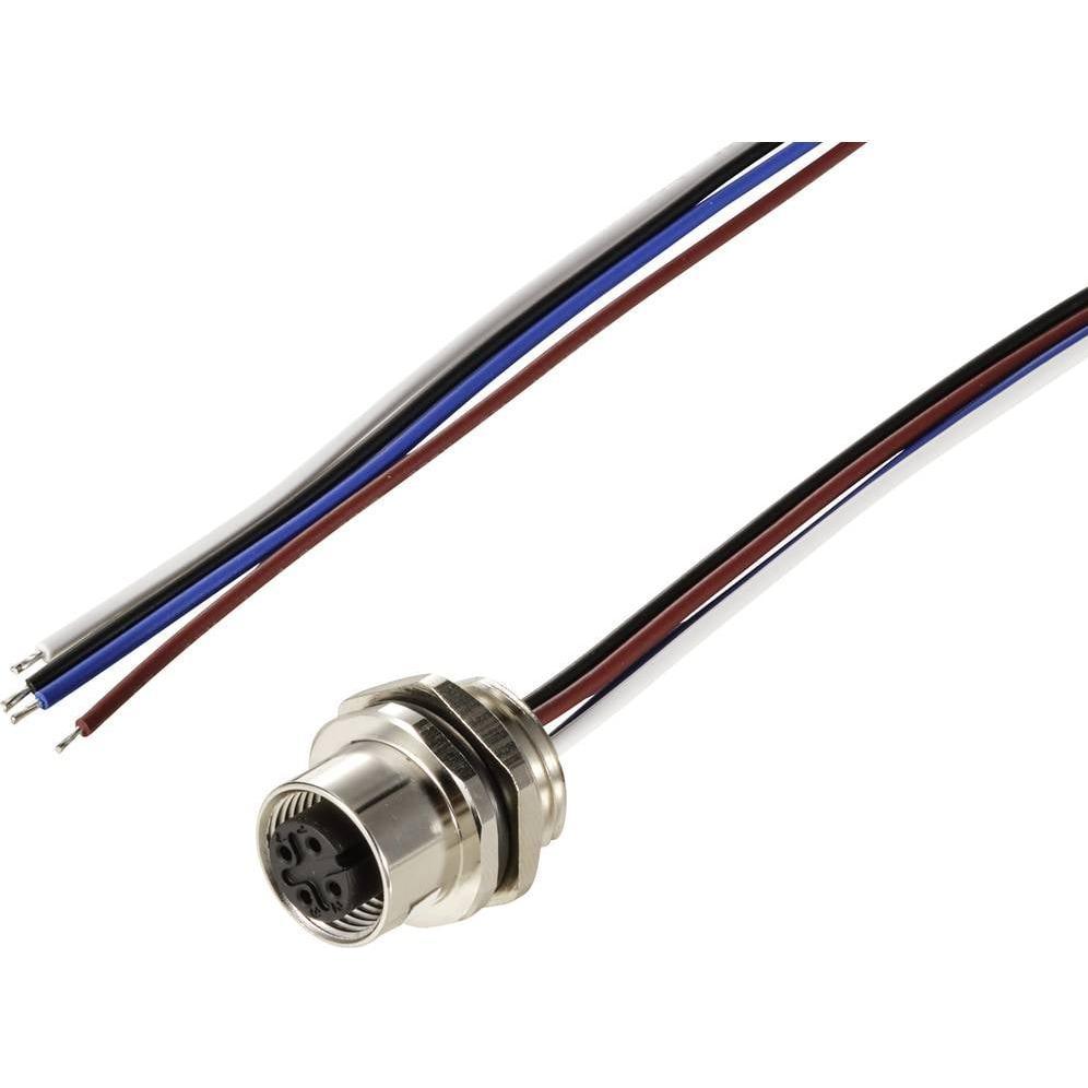 Tru Components TC-12833216 Sensor/Aktor Einbaubuchse M12 Buchse, Einbau 0.5 m Po, Elektronikkabel + Stecker