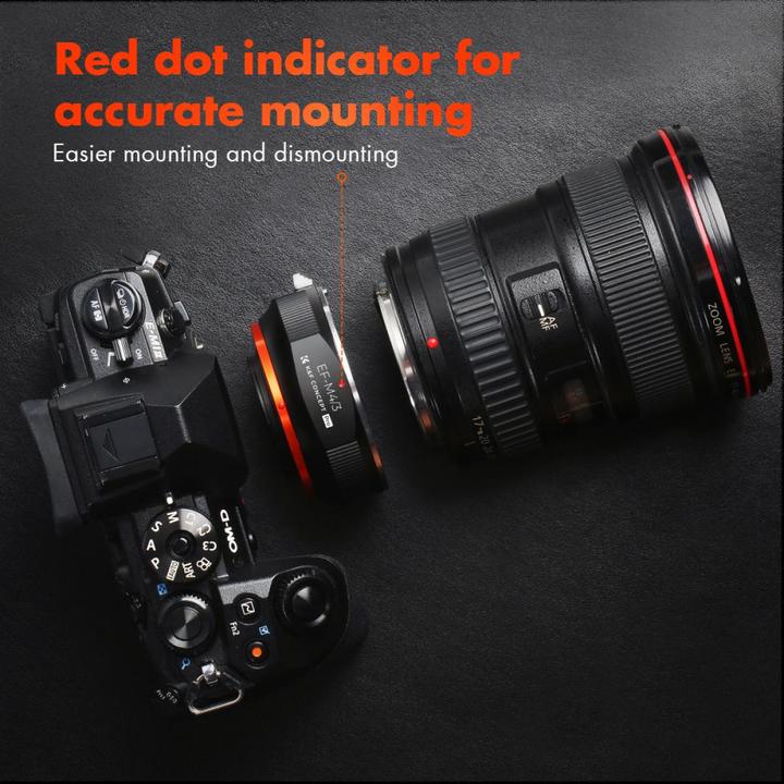 Produktbild K&F Concept M12125 High Precision Lens Adapter Mount, EOS-M4/3 PRO