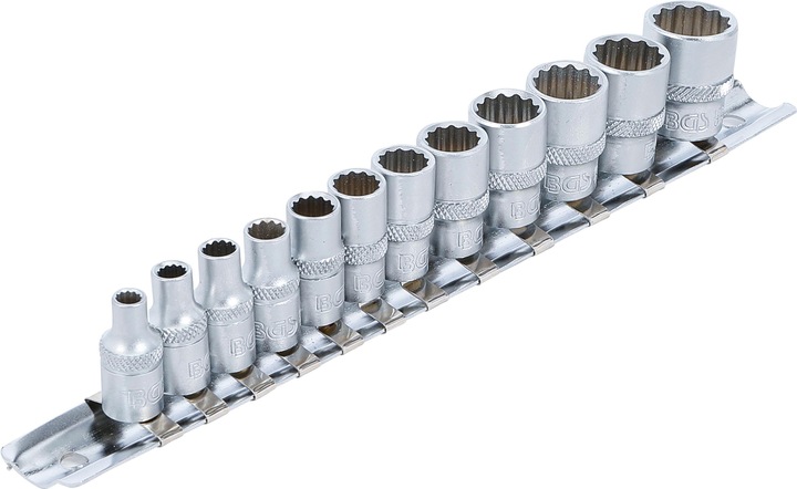 Actual product image BGS Socket Set, 12-point | 6.3 mm (1/4") Drive | Inch Sizes | 12 pcs.
