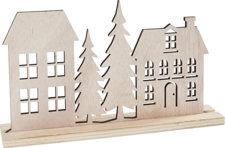 Produktbild VBS Holz-Steckmotiv "Häuser und Tannen", 2-tlg.