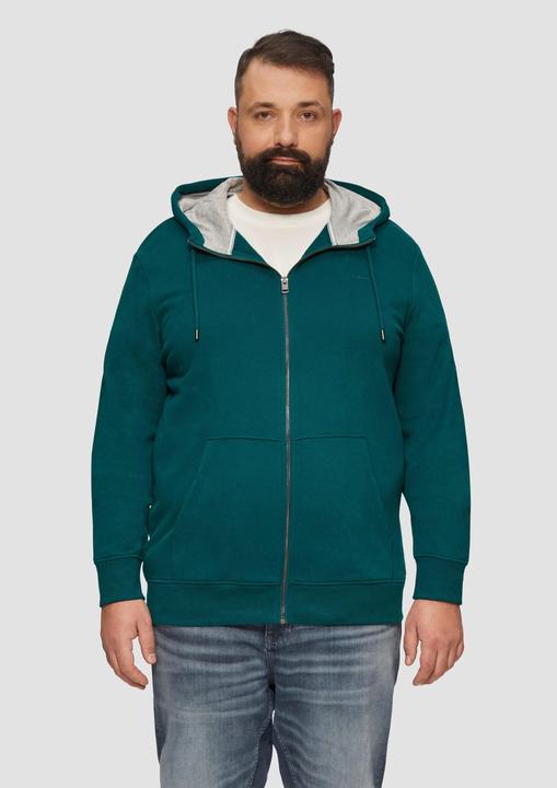 Produktbild s.Oliver Sweatshirt Jacke Sweatshirt-Jacke mit Kapuze und Logo (3XL)