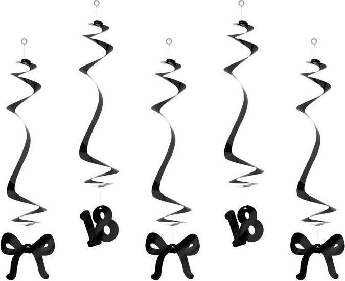 Burga 18 Pins mit Schleifen, schwarz, 50 cm, 5 Stk (5 Stk.)