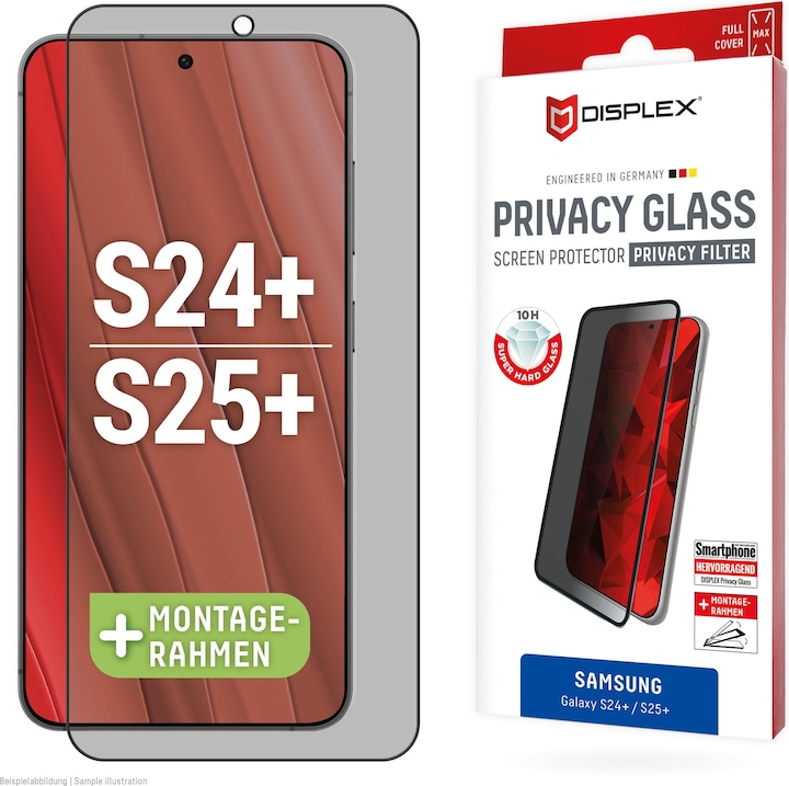 Produktbild Displex Real Glass, Privacy Full Cover Panzerglas (1 Stück, Samsung Galaxy S25+, Samsung Galaxy S24+)