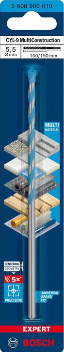 Productafbeelding Bosch Professional Zubehör Expert CYL-9 MultiConstructie boor, 5,5 x 100 x150 mm, d 4,5 mm (5,5 mm)