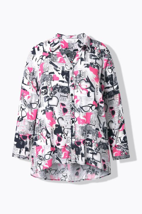 Produktbild Miamoda Bluse, A-Linie, Brillenmuster, Langarm (54)