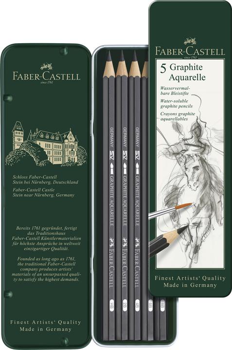 Produktbild Faber-Castell Graphite Aquarelle (3.30 mm, HB, 2B, 4B, 6B, 8B, 5 x)