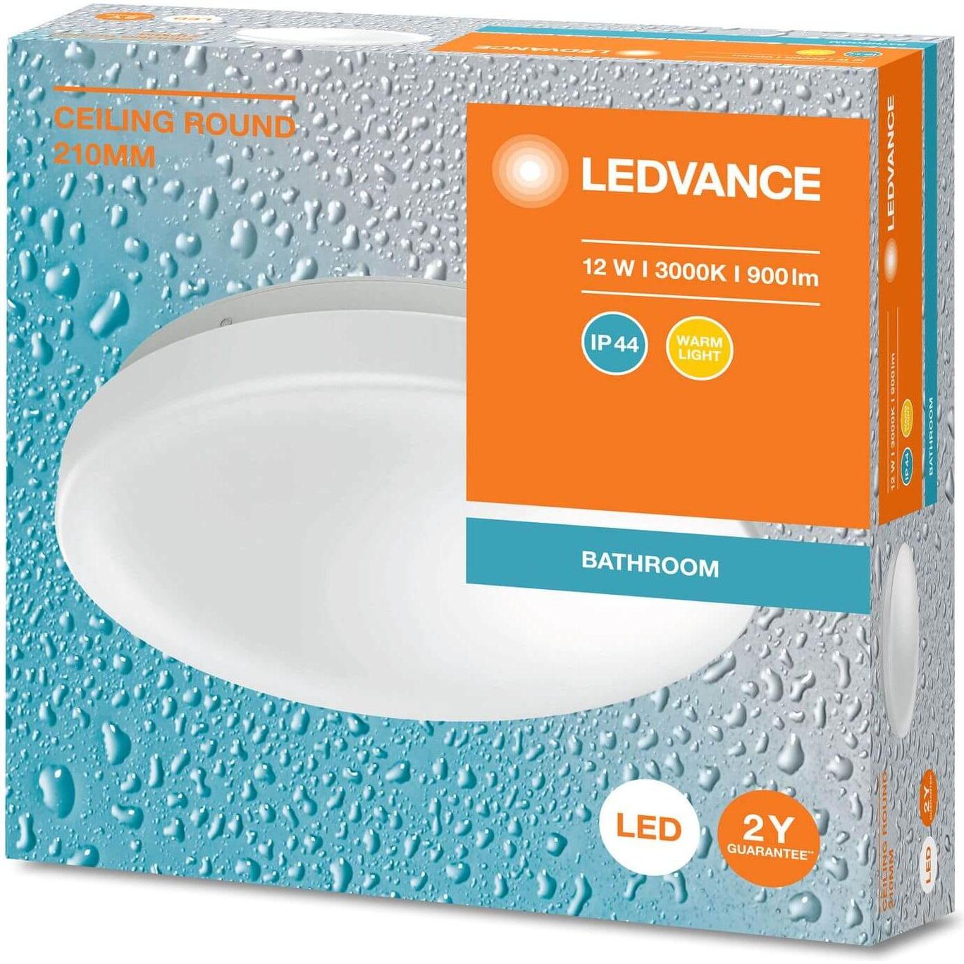 Thumbnail - Ledvance, Wandleuchte + Deckenleuchte, CEILING ROUND Deckenleuchte rund 210 12W 830 IP44 (900 lm)