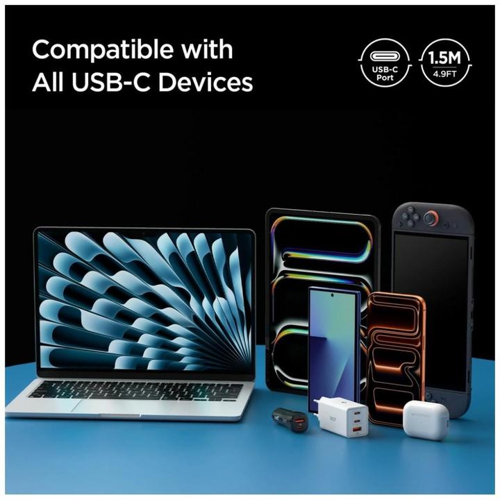 Produktbild Spigen Kabel EB24015CC Essential USB-C 240W 1.5m czarny (1.50 m, USB 4.0, 240 W)