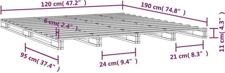Image du produit vidaXL Palettenbett (120 x 190 cm)