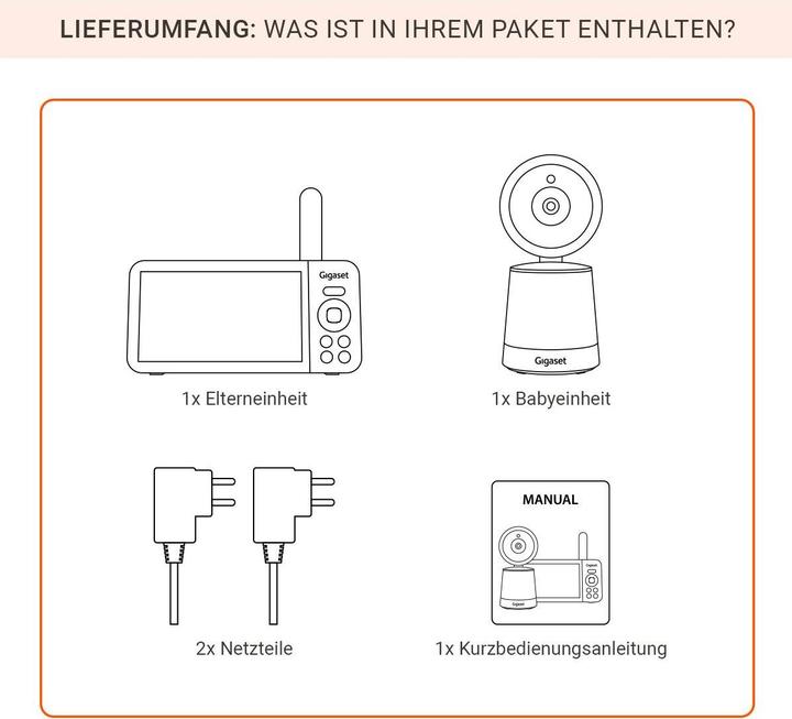 Produktbild Gigaset BABY 500 Video w (Babyphone mit Kamera, 300 m)