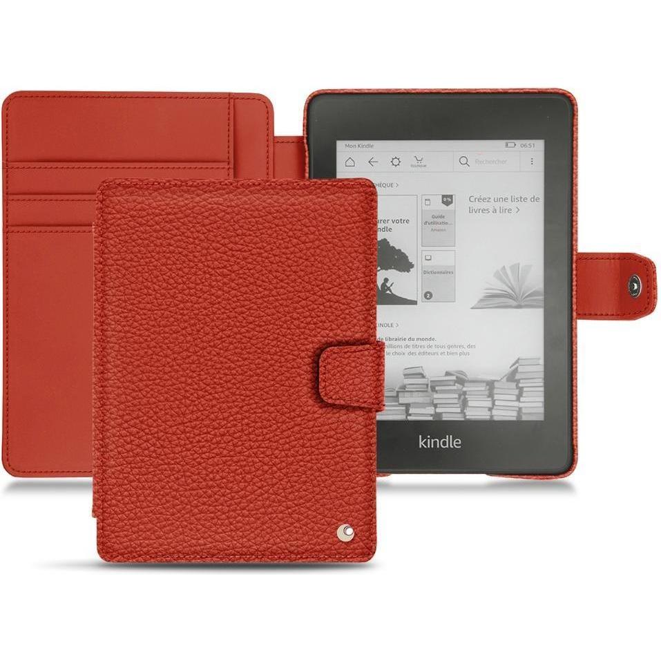 Noreve Lederschutzhülle Wallet (Kindle Paperwhite 2018), eReader Zubehör, Orange
