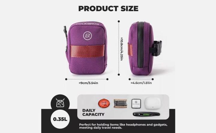 Produktbild Rockbros bicycle saddle bag purple 0.3l (Satteltasche)