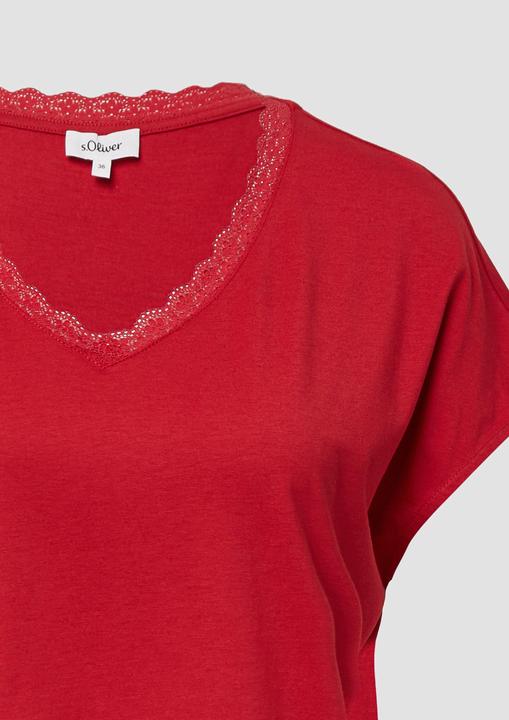 Produktbild S.Oliver T-Shirt T-Shirt mit Spitze aus Modalmix (46)