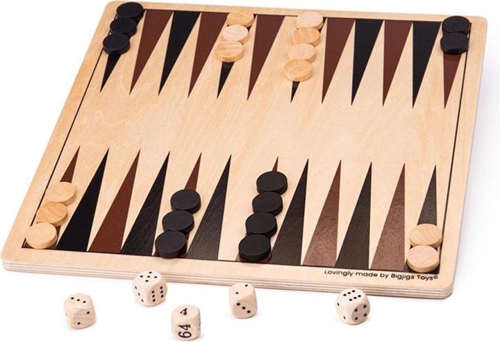 Bigjigs Backgammon Brettspiel aus Holz (2 Spieler)