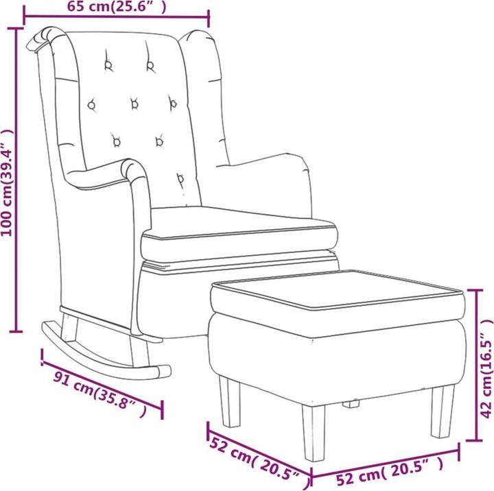 Produktbild vidaXL Sessel mit Hocker