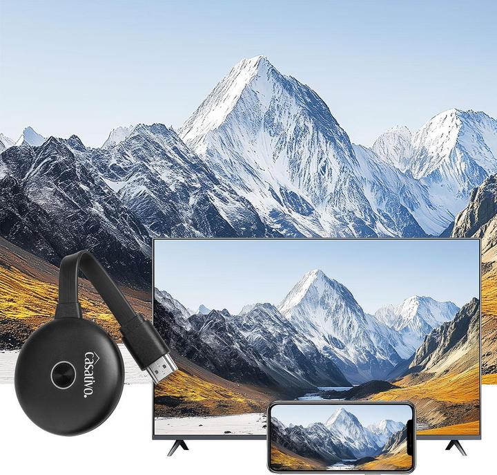 Produktbild Casativo WLAN-HDMI-Streaming-Empfänger für AirPlay, DLNA, Miracast, bis 4K UHD inkl. HDMI und USB Kabel (Android 4.4 (KitKat), iOS 8)