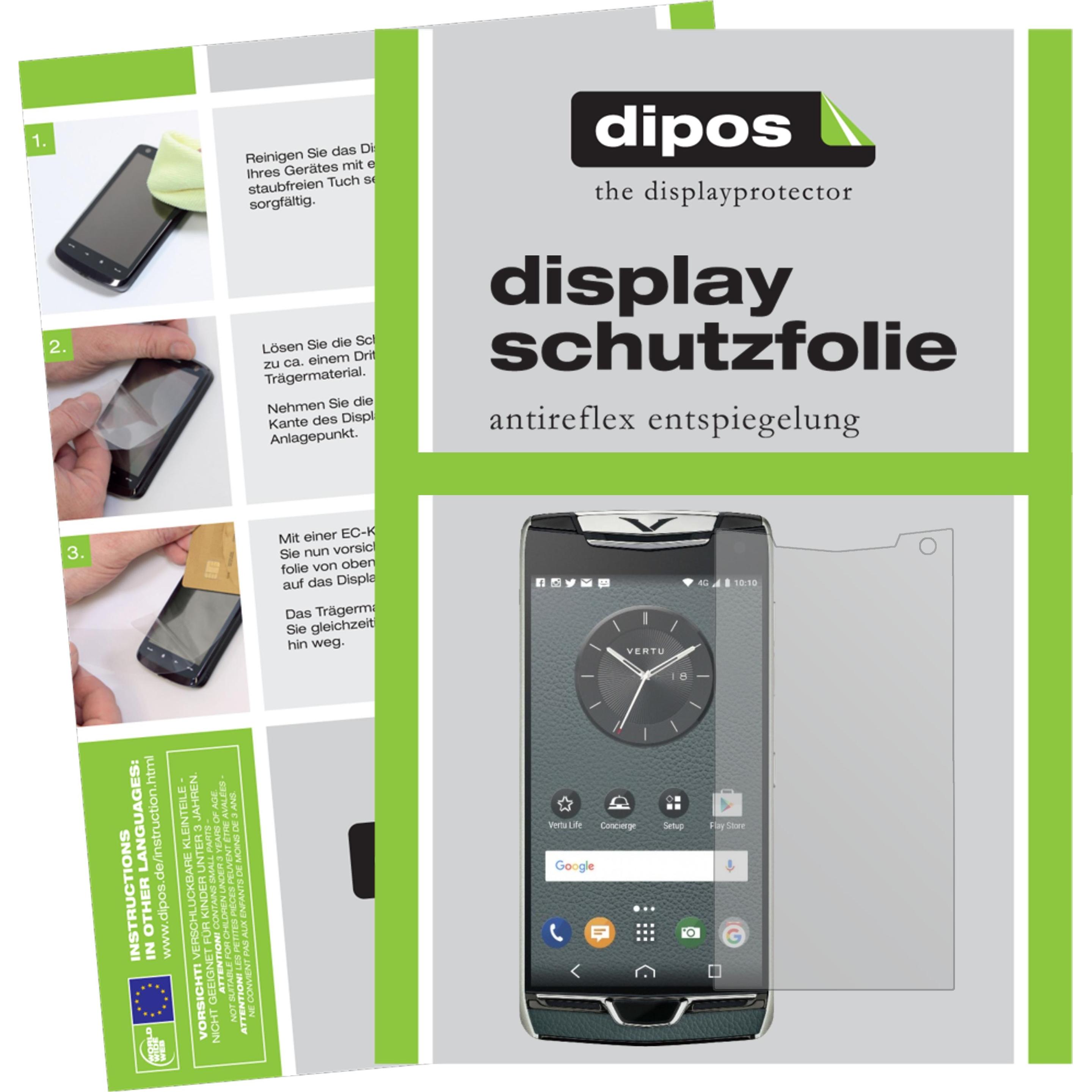 Dipos Displayschutzfolie Antireflex (2 Stück, Vertu Constellation), Smartphone Schutzfolie, Transparent