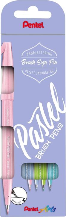 Produktbild Pentel Fasermaler-Pinselmaler Sign Pen Brush 4 Farben (4x)