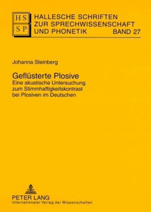 Produktbild Geflüsterte Plosive (Deutsch, Johanna Steinberg, 2008)
