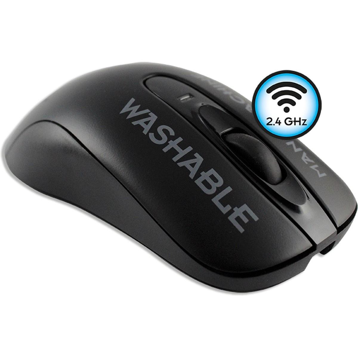 Man & Machine Europe MAN&MACHINE Mouse C lavabile wirel. 1000dpi, USB, 2 tasti, nero, DE, wireless (Senza fili), Mouse, Nero