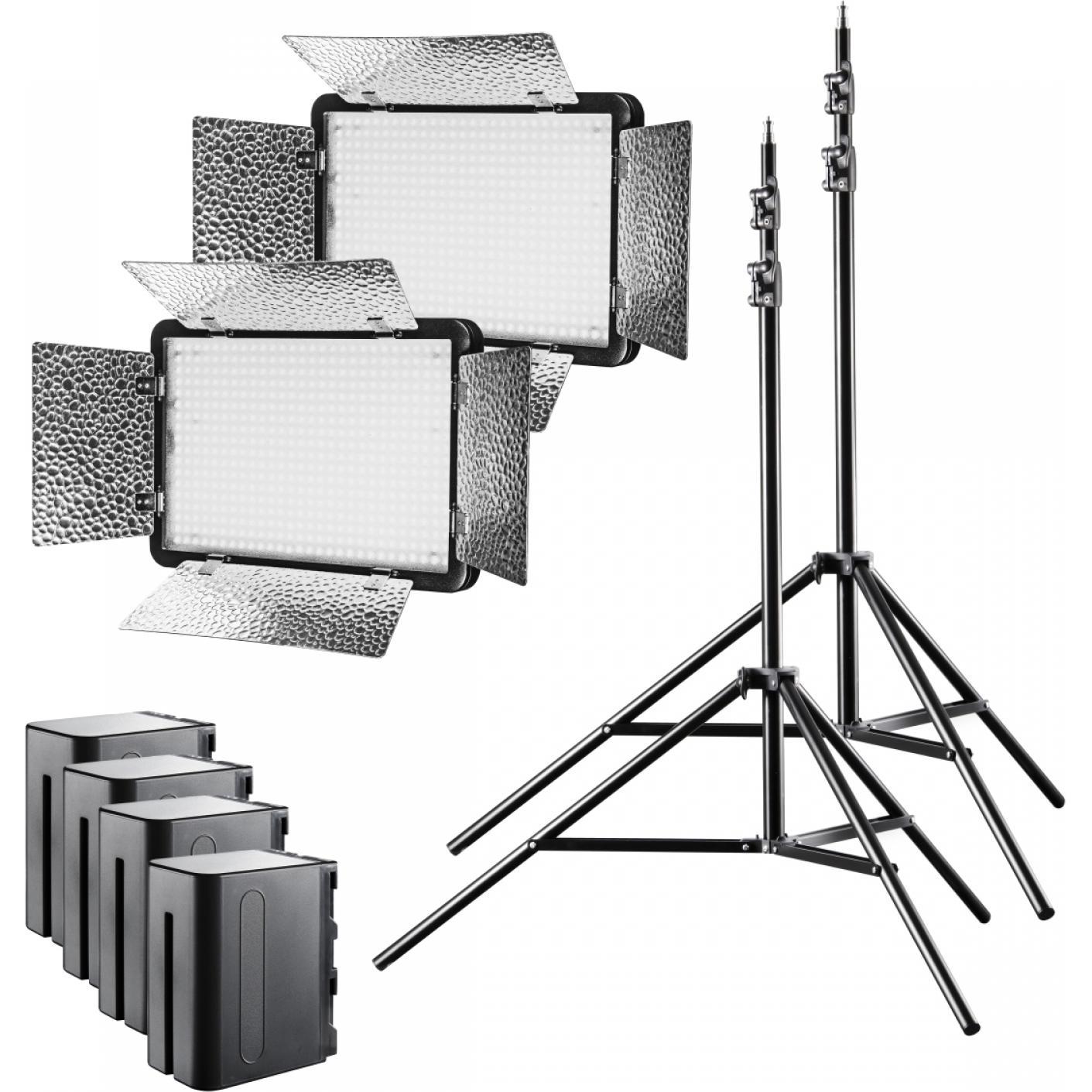 Walimex Tageslicht Set2 A (Flächenleuchte), Dauerlicht, Schwarz