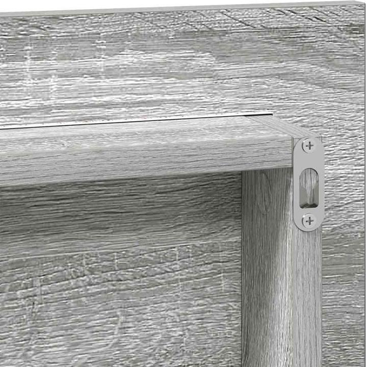Produktbild vidaXL Badezimmer-Spiegelschrank mit LED Licht Grau Sonoma 80x37 cm (80 x 8.5 x 37 cm)