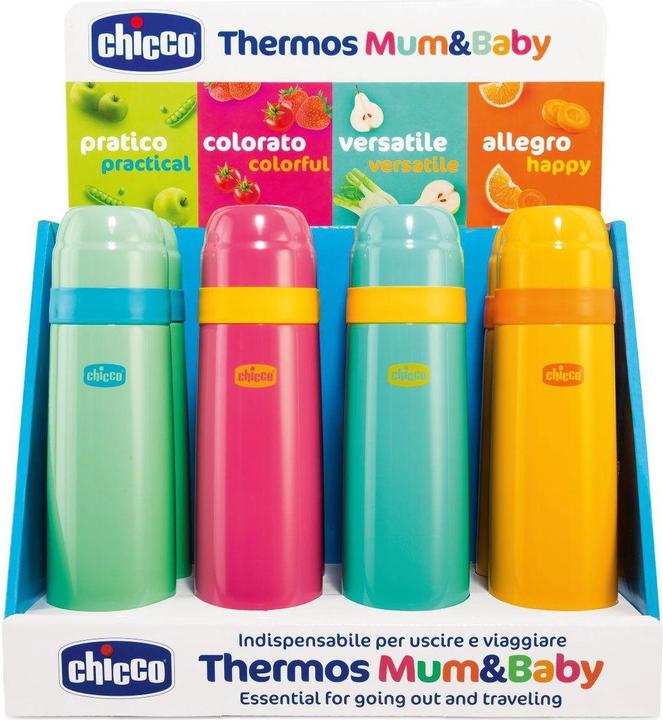 Produktbild Chicco Thermosflasche MUM & BABY, 500ml, Display à 8 Stk., (assortiert) Farben (0.50 l)