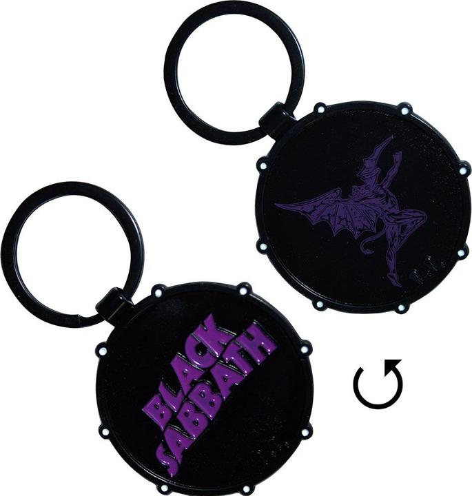 Actual product image Black Sabbath Wavy Logo & Daemon Drum Schlüsselanhänger
