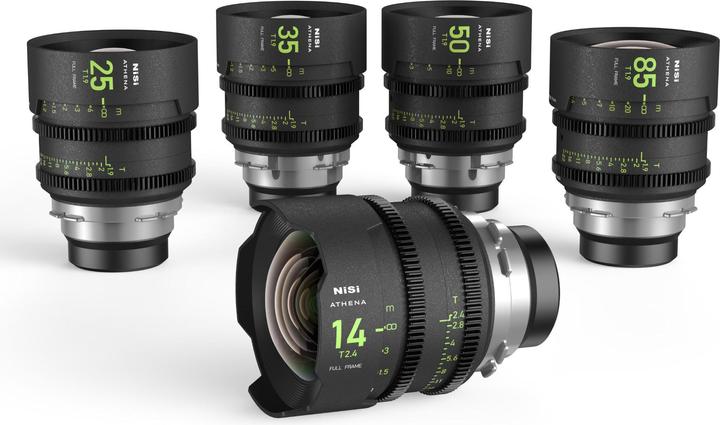 Immagine prodotto Nisi Kit Prime ATHENA (14mm / 25mm / 35mm / 50mm / 85mm) con attacco PL (Arri) (novità) (Full frame)