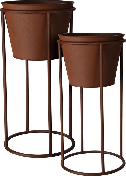 Produktbild Casativo Blumentopfständer aus Metall, rostfarben, 2er Set