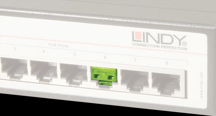 Actual product image Lindy RJ45 Port Blockers x 20 Green