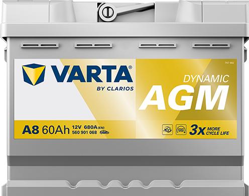 Image du produit Varta AGM A8 (12 V, 60 Ah, 680 A)