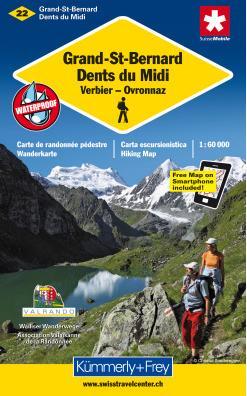 Immagine prodotto KÜMMERLY Carta escursionistica 1:60'000 325902222 Gr. St. Bernhard/Diablerets (Francese, Inglese, Italiano, Tedesco, Collettività, 2022)