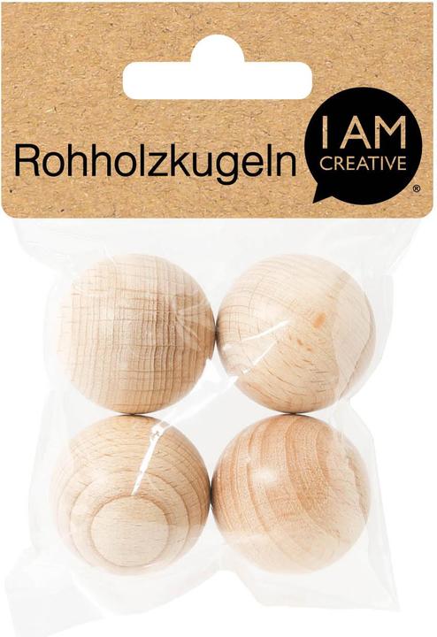 Actual product image I Am Creative Raw wood balls