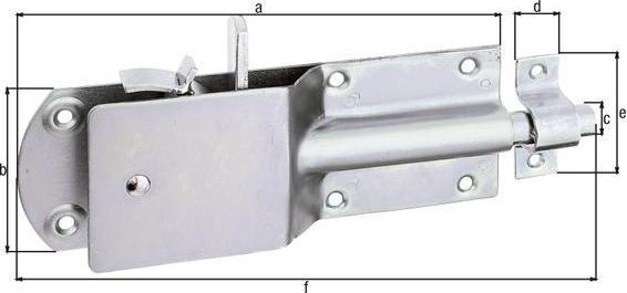 Produktbild GAH Sicherheits-Stallriegel Länge 200 mm Breite 125 mm Stahl galvanisch gelb verzinkt (Möbelriegel, 1 Stk.)