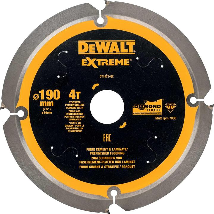 DeWalt Cirkelmes PCD 190/30mm 4Z