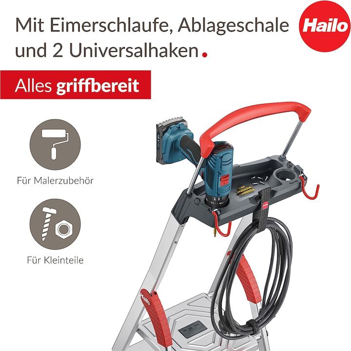 Produktbild Hailo L84 ComfortLine Alu-Sicherheits-Stehleiter (Stehleiter, 70 cm)
