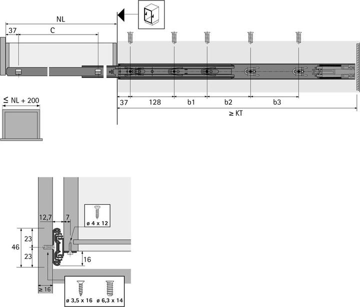 Image du produit Hettich Coulisse à sortie totale KA 4532
