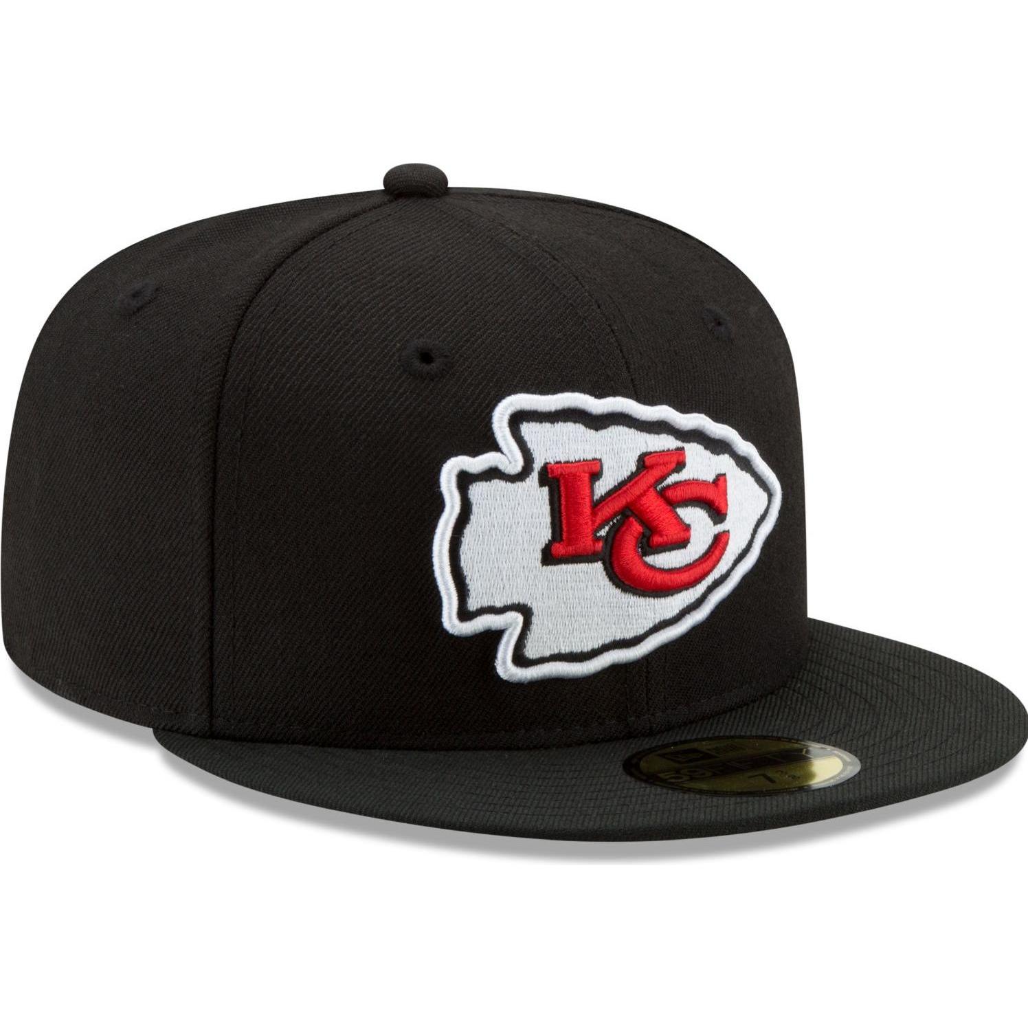 New Era, Herren, Cap, 59Fifty Cap NFL ON FIELD Kansas City Chiefs - 7 5/8, Schwarz, (7 5/8)